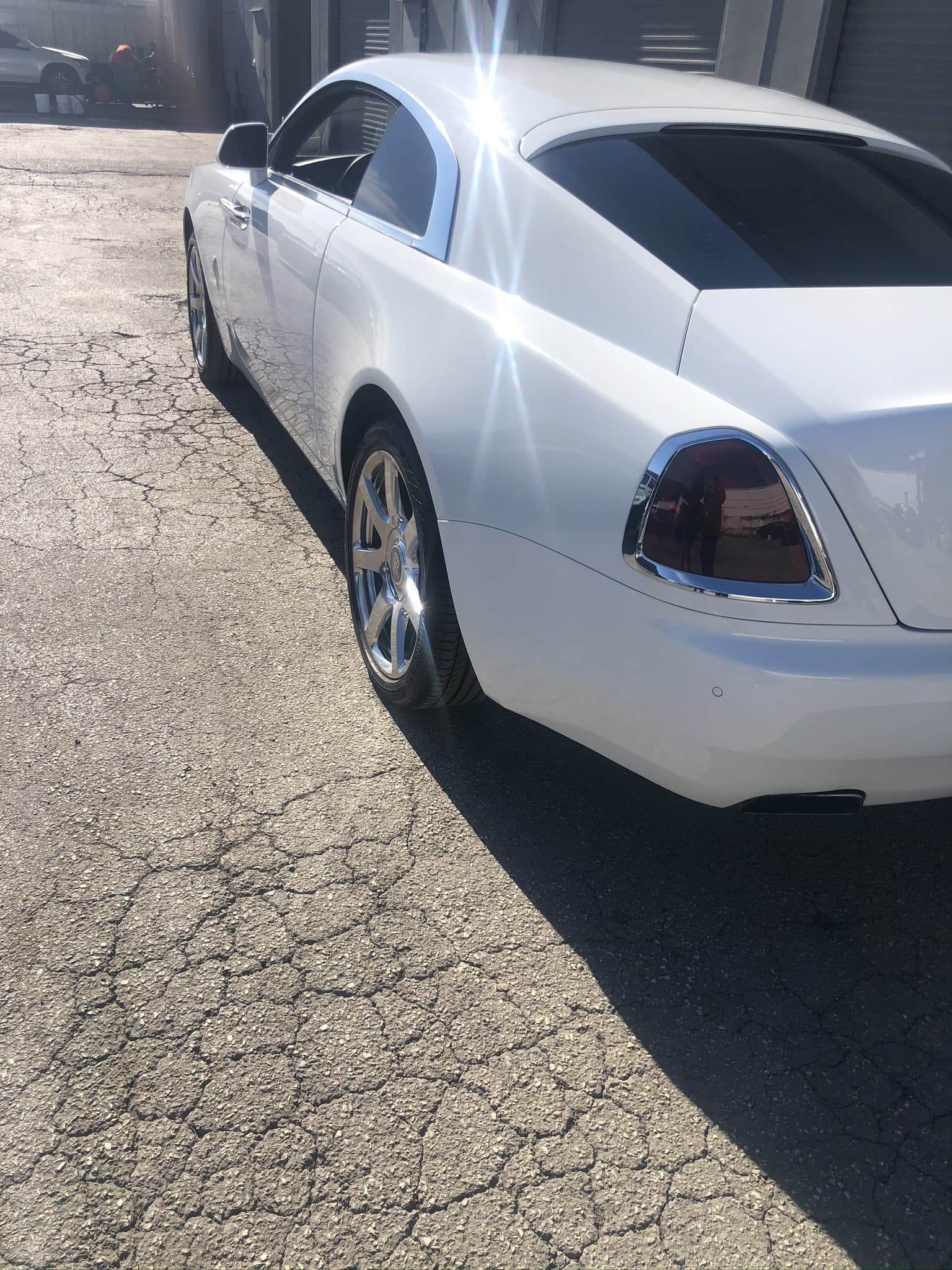 White Rolls-Royce Wraith fastback coupe